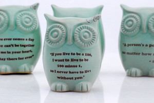 Owl with Winnie the pooh quote on mint green - love