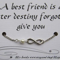 ... Quote Inspirational Card- Bridesmaids Gift - Friendship Anklet - Quote