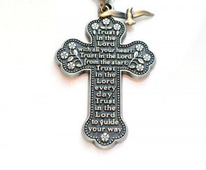 Cross Positive Quote Large Cross Necklace Teen Jewelry Teen Girl Gift ...