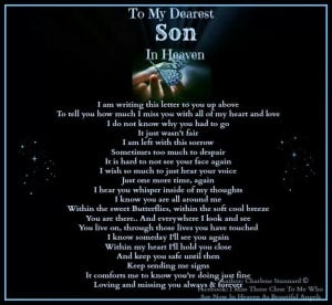 To my dearest son in heaven
