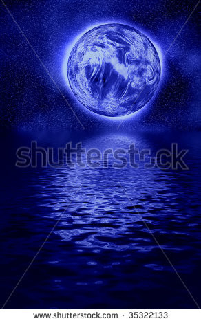 Full Moon at Night Water