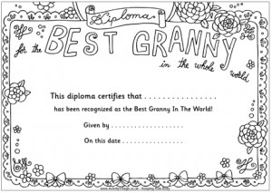 Diploma - Best Granny in the Whole World - US version