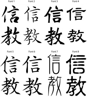Chinese Fonts For Tattoos