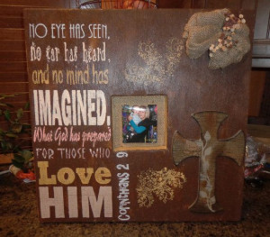 Box picture frame with Bible quote by kathyleeskreations on Etsy, $72 ...