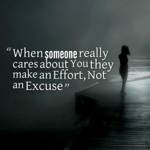 They make an effort, not an excuse