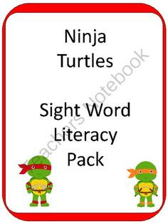 Ninja Turtle Sight Word CENTER from Teaching my Two on ...