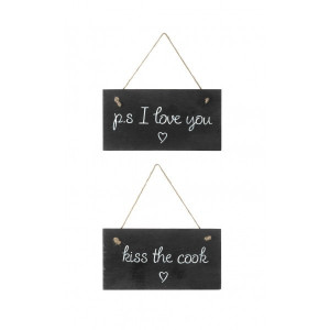 ... Kiss the cook' Slate signs £16.95 (for set) #quote #love #sign #gift