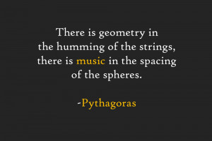 There is geometry in the humming of the strings, there is music in the ...