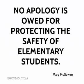 ... Pwed For Protecting The Safety Of Elementary Students - Apology Quote