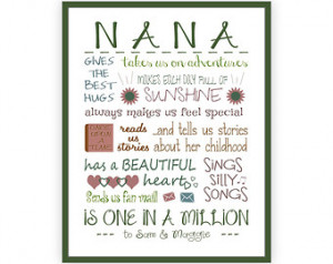 Nana Grandma Quotes Mother's day gift for grandma,