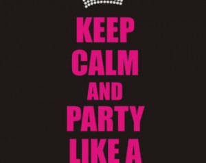 Rhinestone Keep calm and party like a princess drinking bling Shirt ...