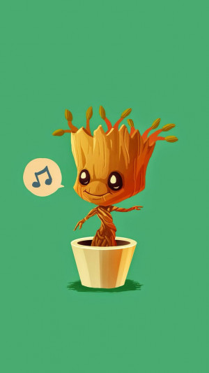 Baby Groot humming - Guardians of the Galaxy iPhone wallpaper @mobile9