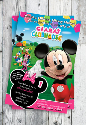 Mickey Mouse Clubhouse Birthday Invitations: with Minnie Mouse for ...