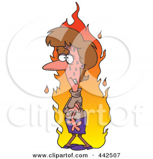 Poster, Art Print: Cartoon Woman Experiencing A Hot Flash by Ron ...