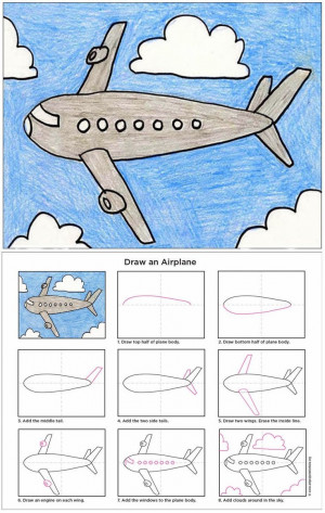 Draw an Airplane - ART PROJECTS FOR KIDS: Airplane Art Projects, Art ...