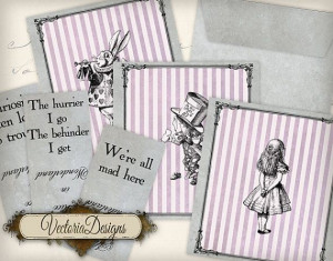 Alice in Wonderland Quotes Tea Bag envelope tea by VectoriaDesigns, $3 ...