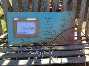 ... became a grandma. Personalized frame, quote and art painted, 24
