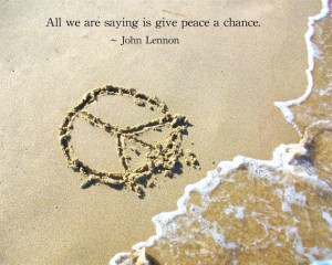 Beach Peace sign and John Lennon Peace Quote Print by InnerSasa, $12 ...