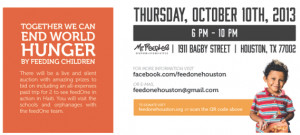 If you are in Houston and want to attend the feedOne fundraising event ...