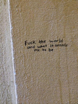 wrote pop punk lyrics on the wall at my school because I’m an ...
