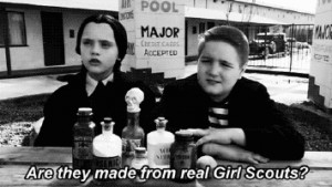 ... addams family # black and white # girl scout # movie # the addams