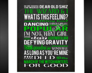 ... Broadway Show Play Quote Gift Wall Art Home Decor Green White Black