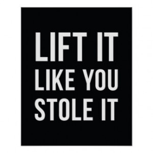 Weightlifting Gym Quote Lift It Black White Poster