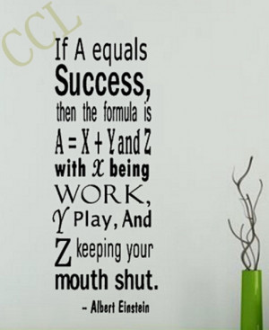 Einstein Success Quote Wall Decals Inspirational Wall Quote College ...