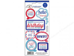 Doodlebug Stickers Doodle Quotes Stars & Stripes