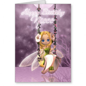 Hada linda del feliz cumpleaños de la sobrina en e felicitacion