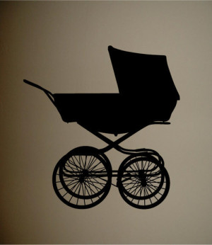 5pcs/lot Wall Decal Art Sticker Quote Vinyl Cute Baby Buggy Wall Decal