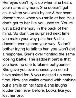 she doesn't care about you anymore