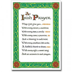 irish prayer holy note card with envelope an irish prayer may god give ...