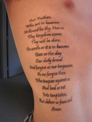 Lord's Prayer tattoo