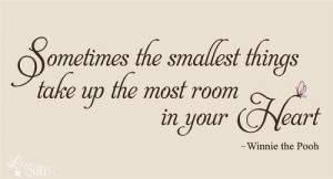 ... the smallest things Winnie the Pooh quote Wall Decal | LeentheGraph