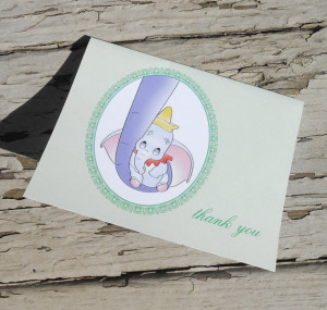 Disney's Dumbo Baby Shower Thank You Card - Custom Printable PDF