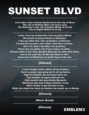 Emblem 3 Sunset Blvd Lyrics