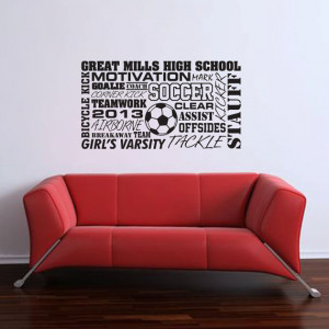 Soccer Theme Subway Art - Sports Vinyl Wall Word Decal