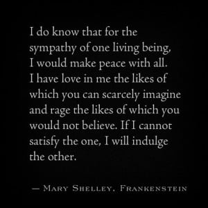 Sympathy, quotes, sayings, frankenstein