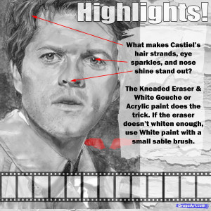 how to draw castiel, supernatural, misha collins step 15