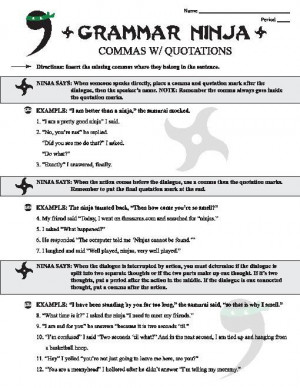 quotations about punctuation commas w quotations amp dialogue grammar ...