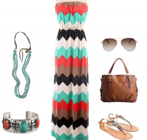 Wine Tasting Outfit. Chevron Maxi. Turquoise. Cowgirl Style.
