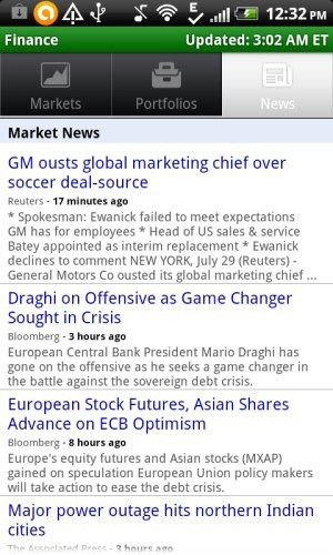 Google Finance App For Android
