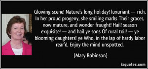 Glowing scene! Nature's long holiday! luxuriant — rich, In her proud ...