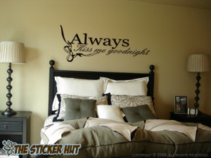 Details about Always Kiss Me Goodnight Wall Lettering Text Words ...