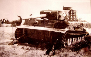 knocked-out Tiger tank at Oberwampach, Luxembourg