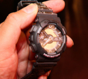 shock the printing on the band is a sort of pixelated snakeskin ...