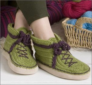 Free pattern for crocheted Boots in women's sizes. Requires a pair of ...
