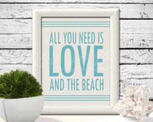 INSTANT DOWNLOAD LOVE printable dig ital file 8 x 10 beach saying sign ...