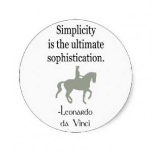 Simplicity Quote With Dressage Horse Classic Round Sticker